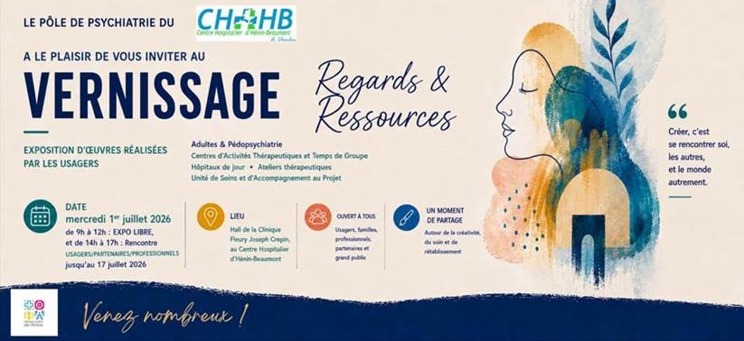 Vernissage et exposition « Regards et ressources » du pôle de Psychiatrie et santé mentale